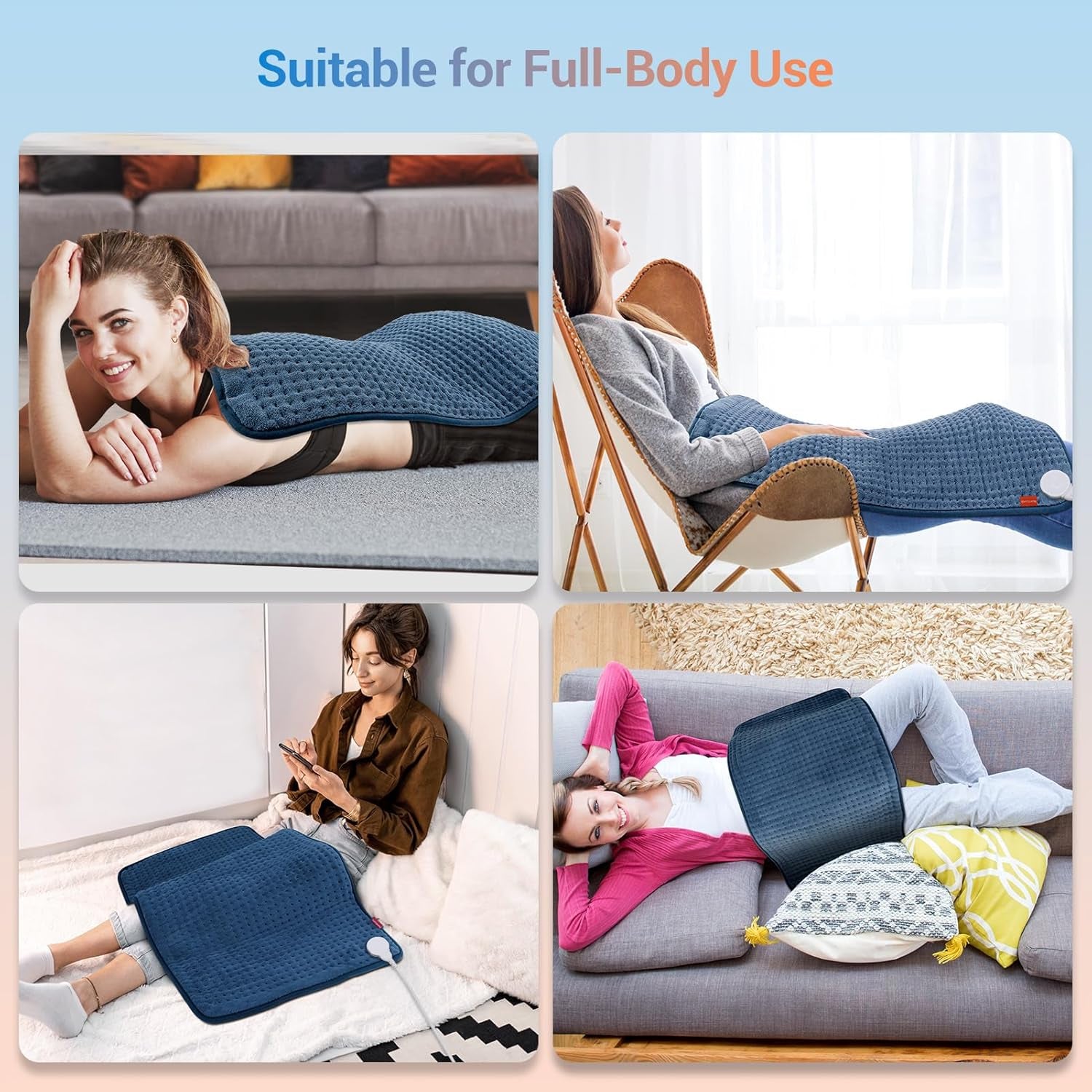 Extra Large Heating Pad for Back & Period, 33''X 17'' Electric Heating Pads for Neck/Shoulder, FSA Eligible Electric Throw, Mothers Day Gifts for Mom Women, Machine Washable, Auto Shut Off