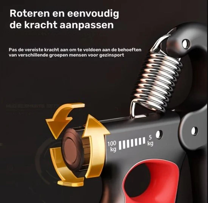 Oranje Handtrainer Grip Trainer Hand Kracht Trainer Verstelbare Hand Grip Versterker Met Teller En Metalen Veer 5-100 Kg Pols Trainer Fitness Hand Knijper Voor Heren En Dames Voor Hand Training En Vinger Oefeningen