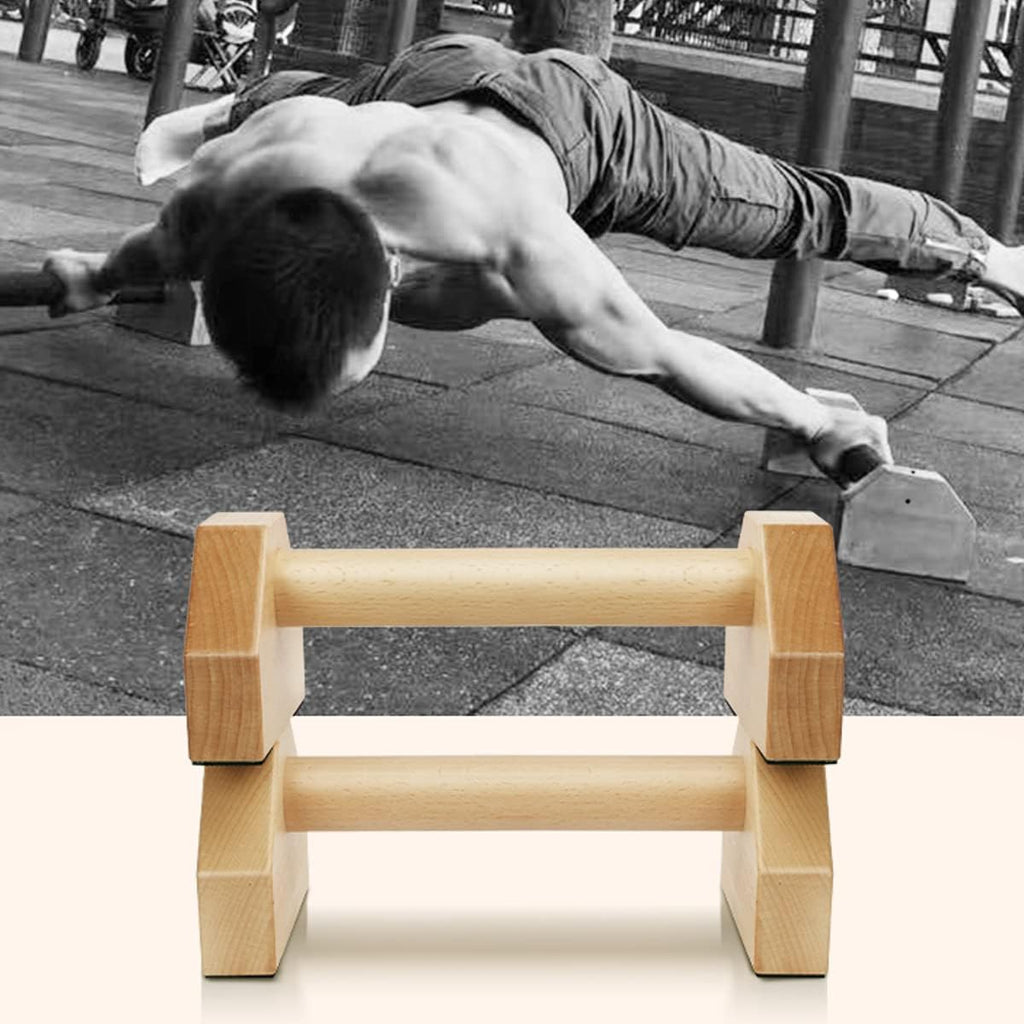 Push up Bars Stands, 1 Pair Wooden Parallettes Gravity Fitness, Mini Handle Pumps, Push Ups for Fitness, Gymnastics, Aerobics
