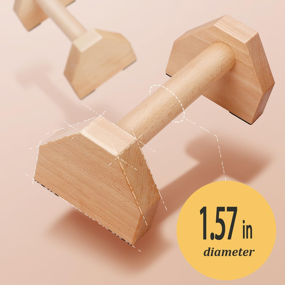 Push up Bars Stands, 1 Pair Wooden Parallettes Gravity Fitness, Mini Handle Pumps, Push Ups for Fitness, Gymnastics, Aerobics
