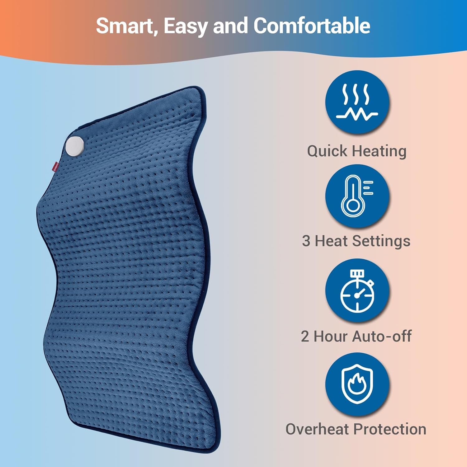 Extra Large Heating Pad for Back & Period, 33''X 17'' Electric Heating Pads for Neck/Shoulder, FSA Eligible Electric Throw, Mothers Day Gifts for Mom Women, Machine Washable, Auto Shut Off