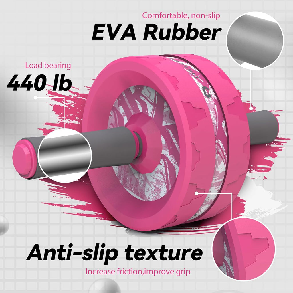 Ab Roller Wheel, Abs & Core Workout Equipment for Home Gym with Knee Pad Accessories, Abdominal Wheel for Full-Body Strength Training