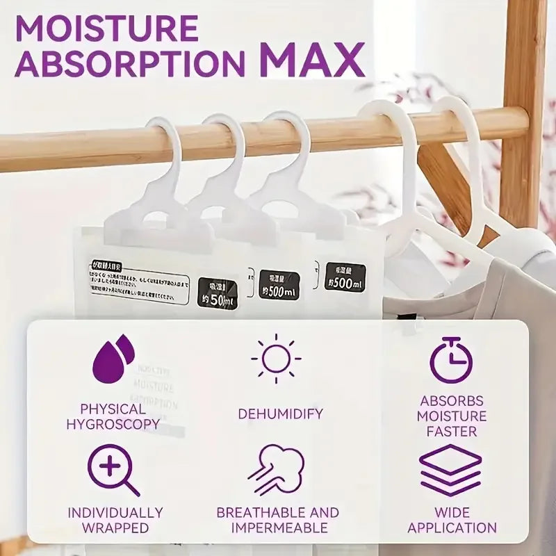 3-Pack 240G Moisture Absorbers for Closet & Home – Dehumidifier Bags for Wardrobe, Odorless, No Power Needed