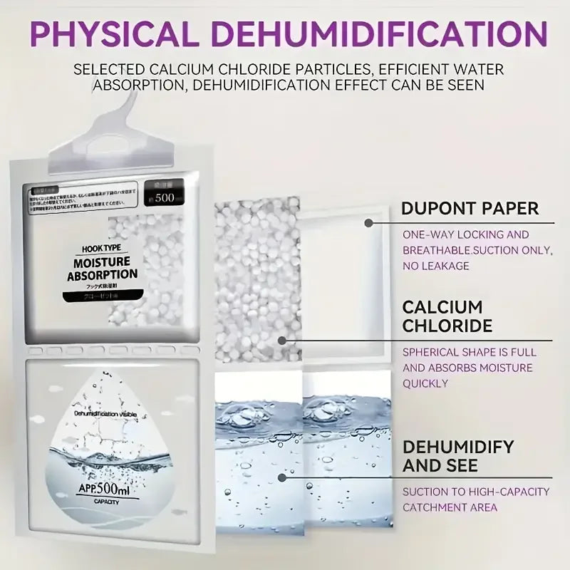 3-Pack 240G Moisture Absorbers for Closet & Home – Dehumidifier Bags for Wardrobe, Odorless, No Power Needed