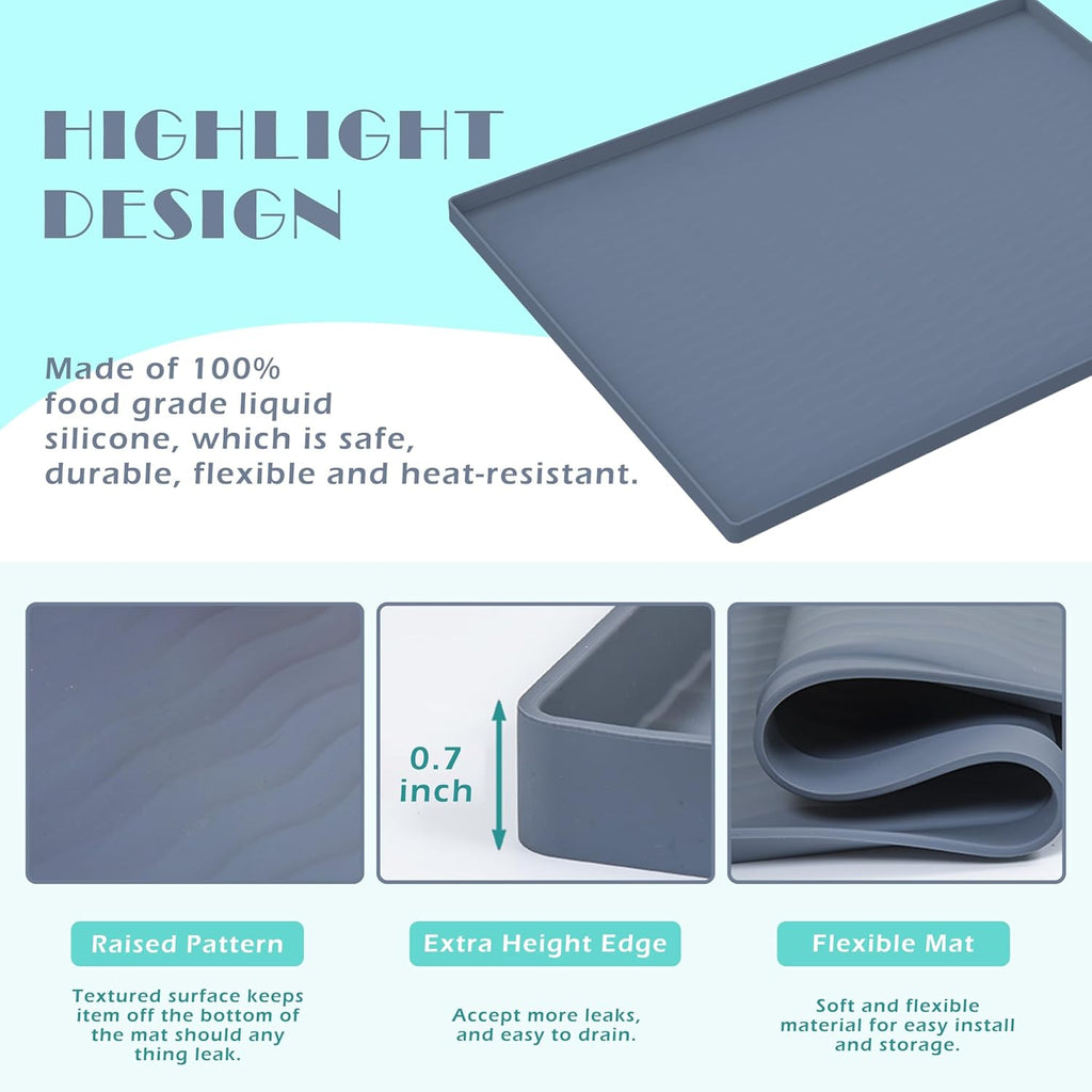 Under Sink Mat, 40'' X 22'' under Sink Mats for Kitchen, Waterproof Silicone ...
