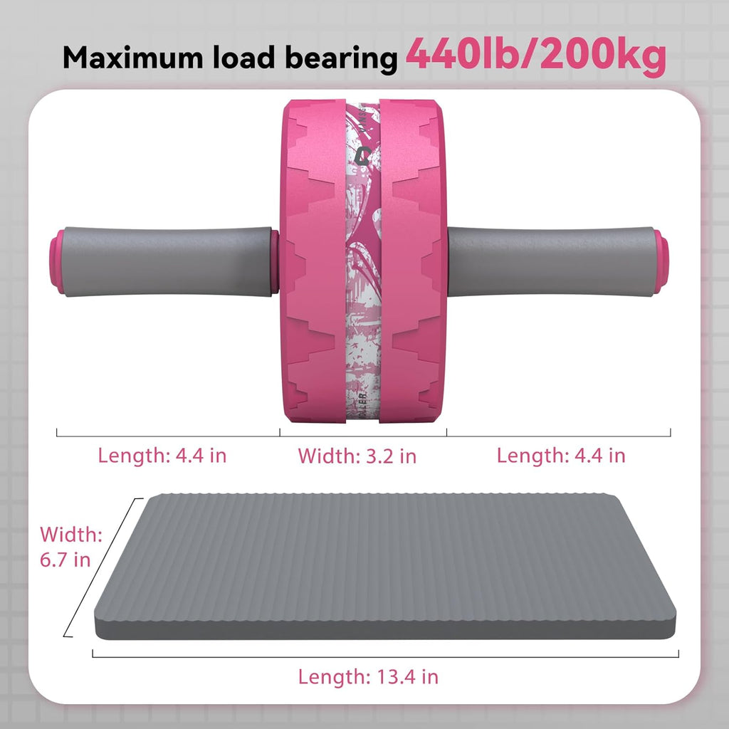 Ab Roller Wheel, Abs & Core Workout Equipment for Home Gym with Knee Pad Accessories, Abdominal Wheel for Full-Body Strength Training