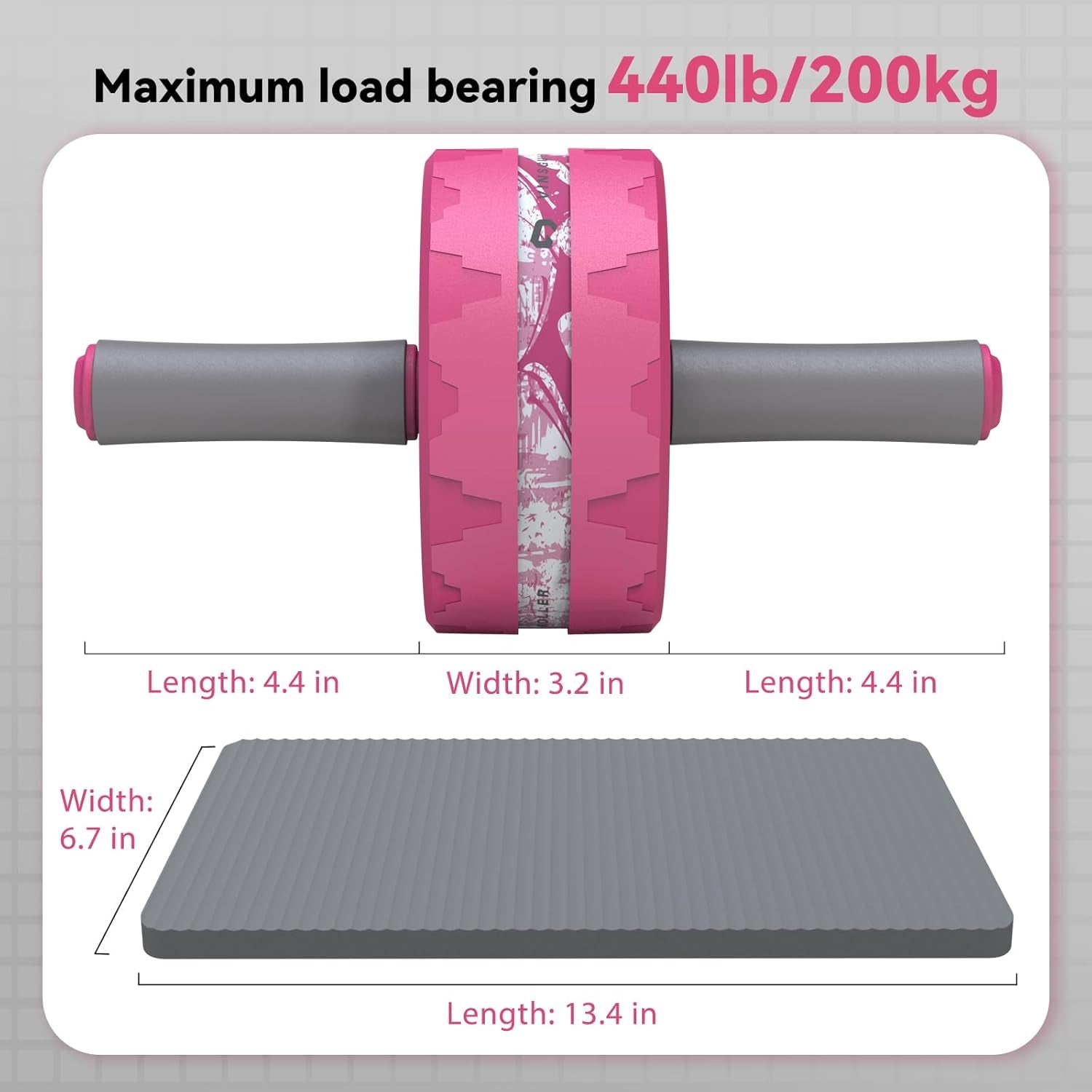 Ab Roller Wheel, Abs & Core Workout Equipment for Home Gym with Knee Pad Accessories, Abdominal Wheel for Full-Body Strength Training