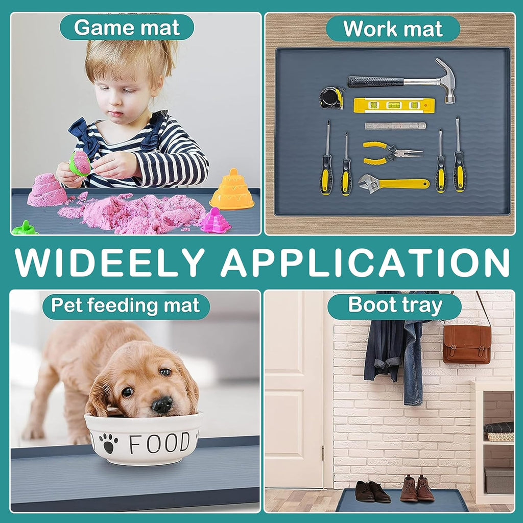 Under Sink Mat, 40'' X 22'' under Sink Mats for Kitchen, Waterproof Silicone ...