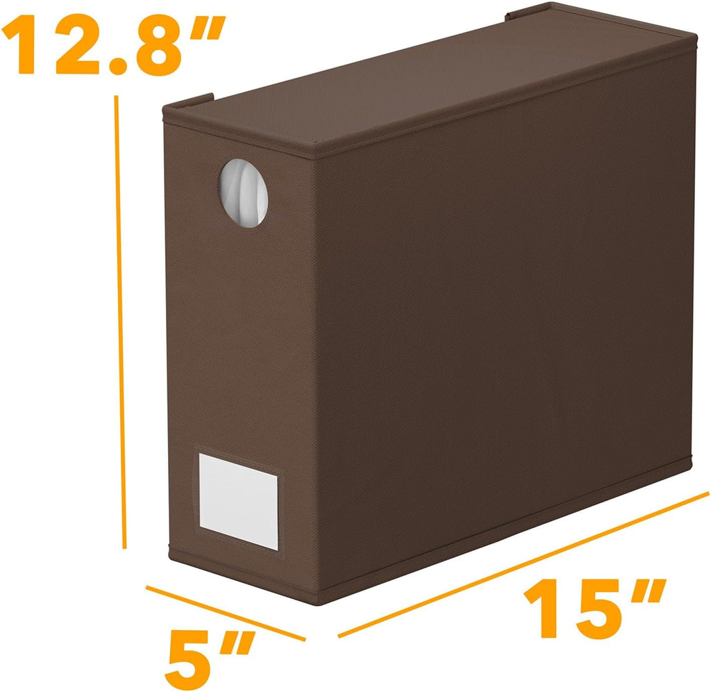 6 Pack Bed Sheet Organizers and Storage, Foldable Sheet Organizer with Window for Linen Closet, Set Folder Keeper for Queen & King Size Bedding Storage (Brown)