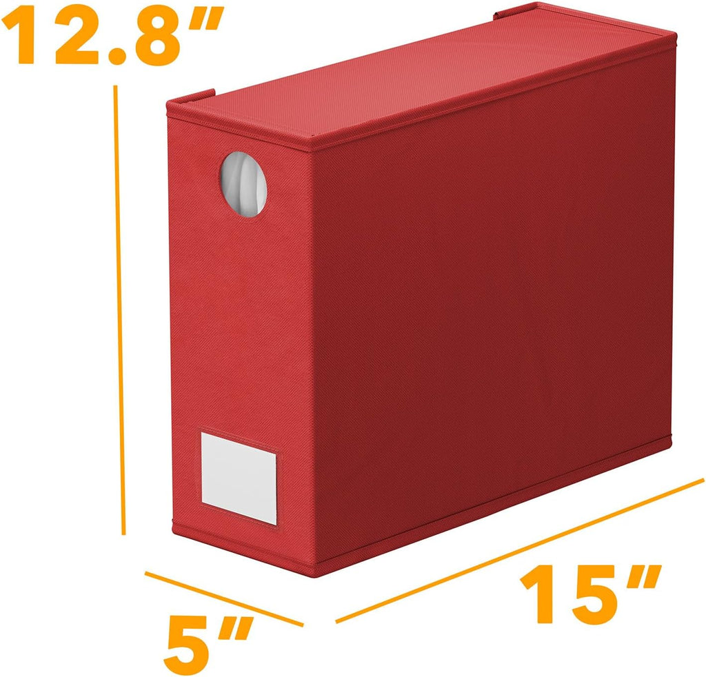 6 Pack Bed Sheet Organizers and Storage, Foldable Sheet Organizer with Window for Linen Closet, Set Folder Keeper for Queen & King Size Bedding Storage (Red)