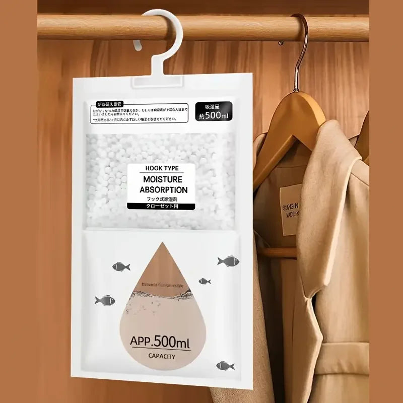 5-Pack 400G Moisture Absorbers for Closet & Home – Dehumidifier Bags for Wardrobe, Odorless, No Power Needed