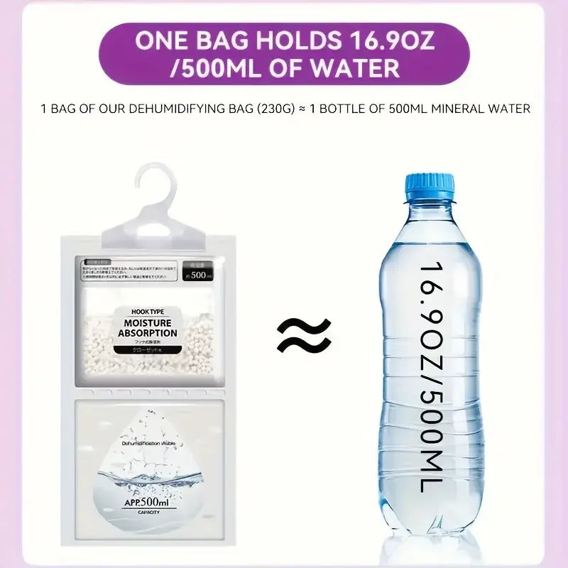 5-Pack 400G Moisture Absorbers for Closet & Home – Dehumidifier Bags for Wardrobe, Odorless, No Power Needed