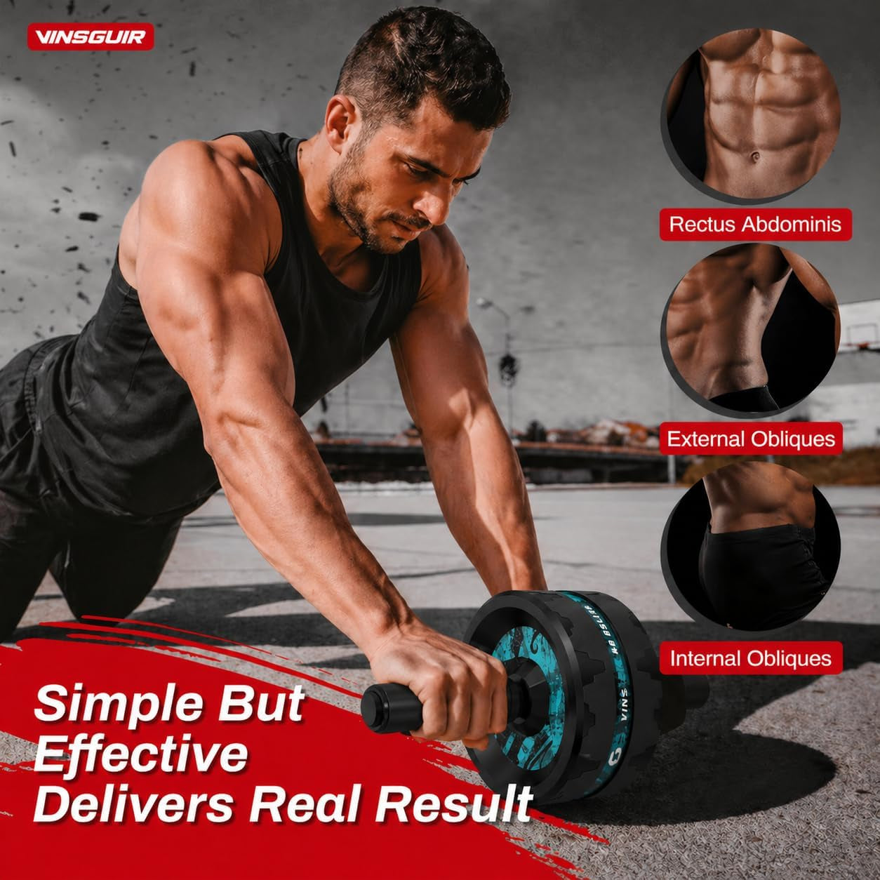 Ab Roller Wheel, Abs & Core Workout Equipment for Home Gym with Knee Pad Accessories, Abdominal Wheel for Full-Body Strength Training