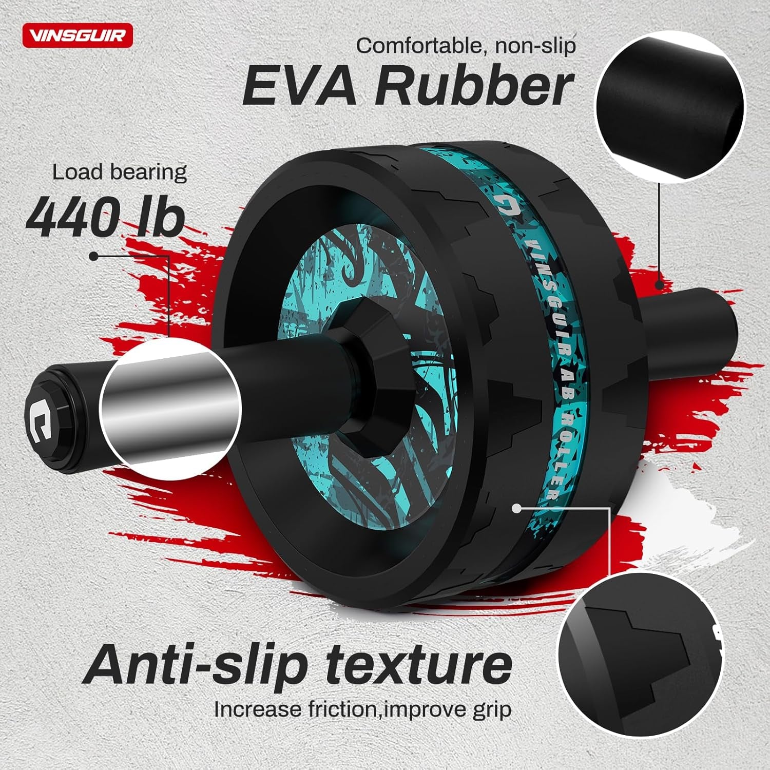 Ab Roller Wheel, Abs & Core Workout Equipment for Home Gym with Knee Pad Accessories, Abdominal Wheel for Full-Body Strength Training