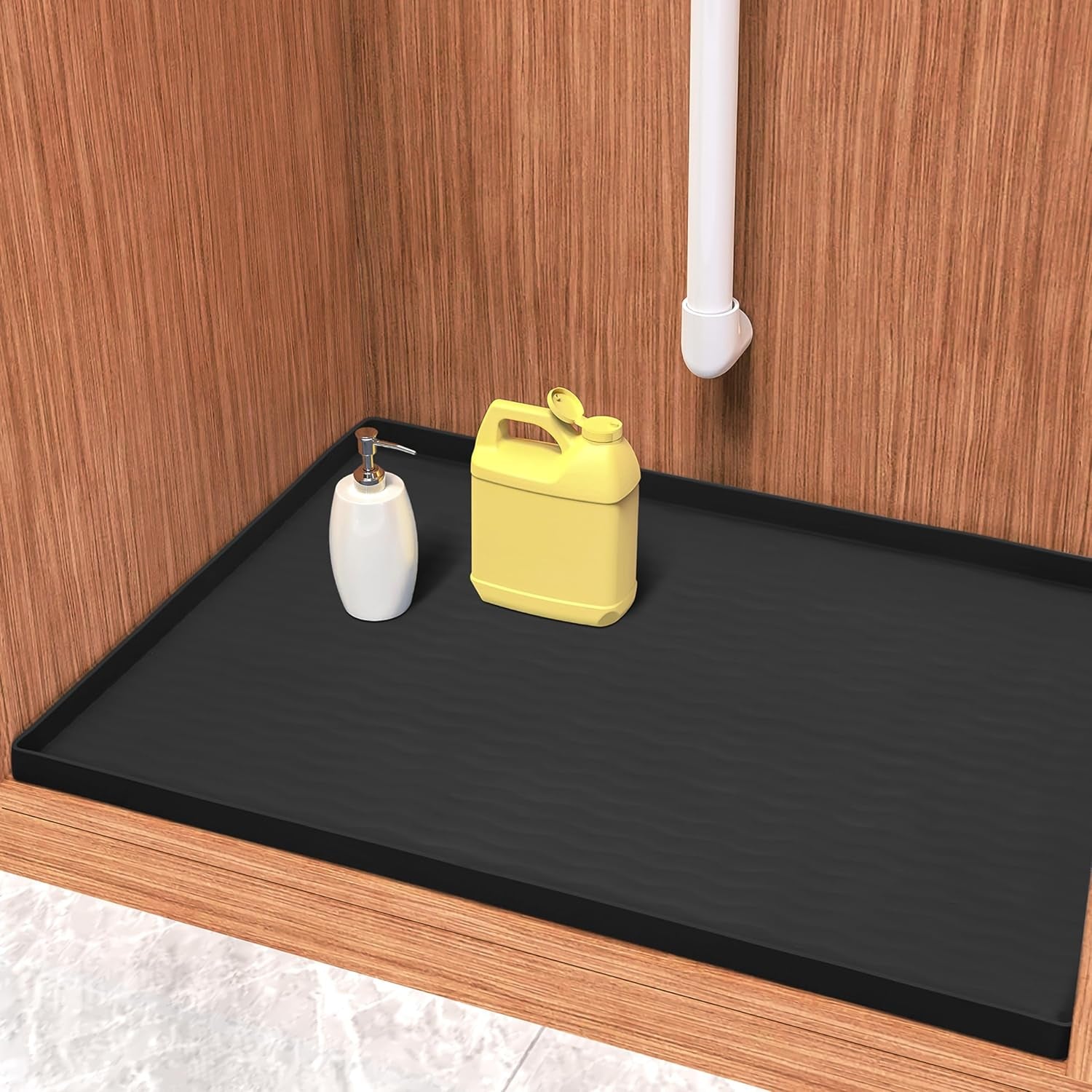 Under Sink Mat, 40'' X 22'' under Sink Mats for Kitchen, Waterproof Silicone ...